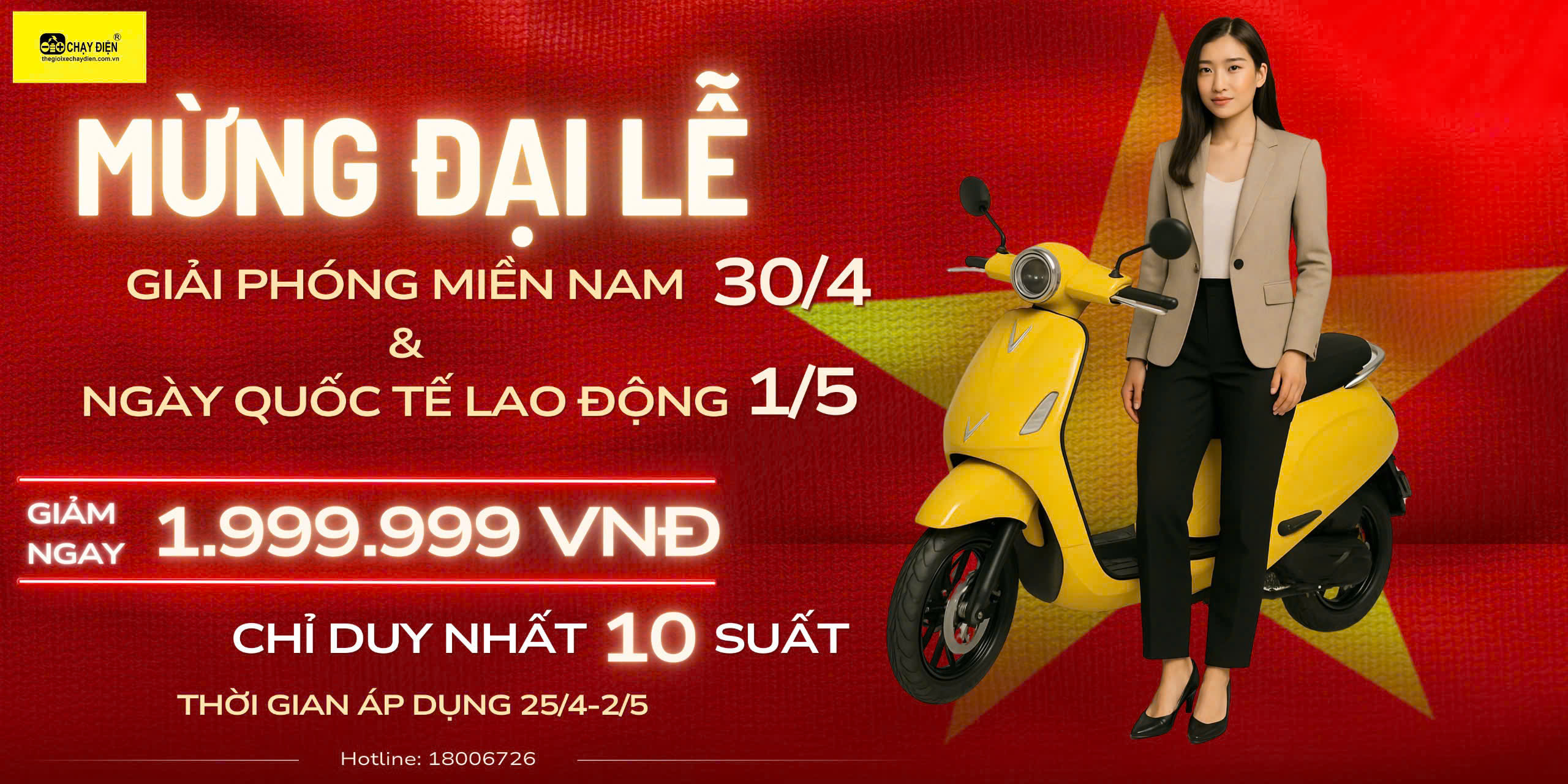TGXCĐ Giảm Sốc 1.999.999 VNĐ Cho 10 Suất Mừng Đại Lễ 30/4 - 1/5 ABC